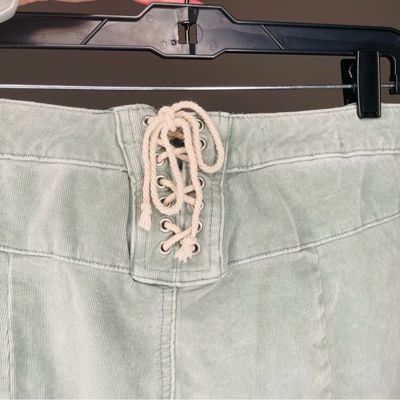 🌟SOLD🌟 Free People | CRVY Mint Corduroy Cord Lace Up Back Flare Jeans - Picture 7 of 12